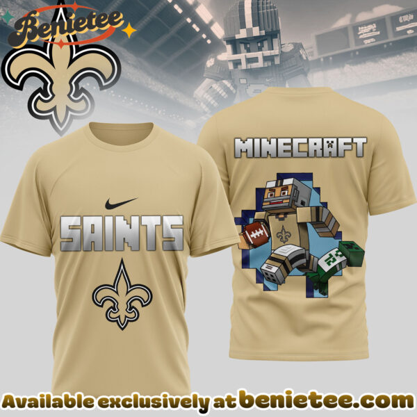 New Orleans Saints Premium NFL Minecraft 3D Shirt