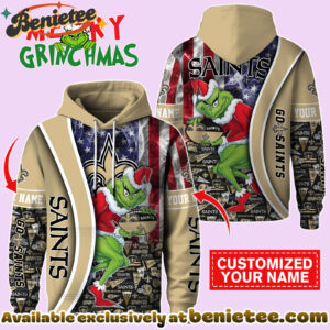 New Orleans Saints x The Grinch Christmas Football Hoodie Limited Edition-3D Unisex Hoodie
