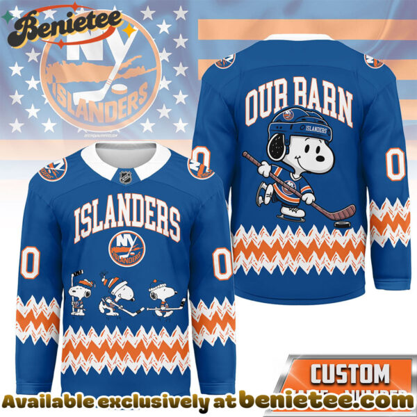 New York Islanders Premium NHL Snoopy Personalized Hockey Jersey
