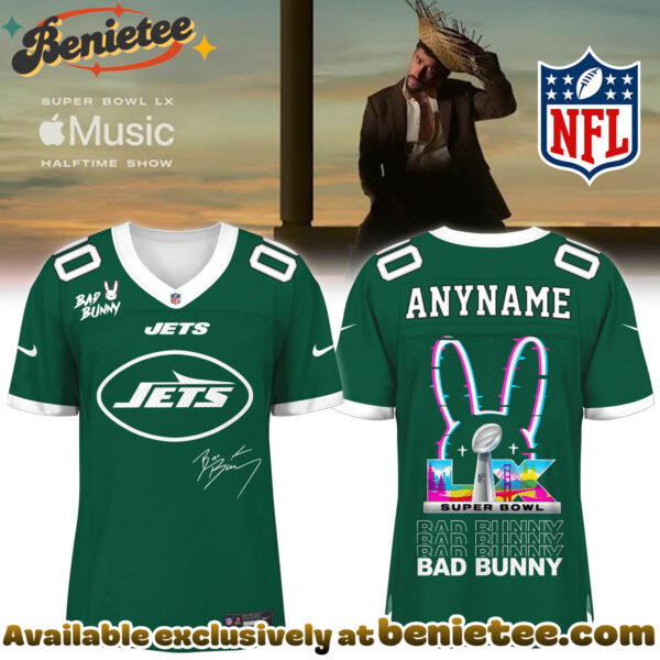 New York Jets x Bad Bunny Super Bowl Football Jersey Limited Edition