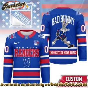 New York Rangers Premium NHL Bad Bunny Hockey Jersey NY