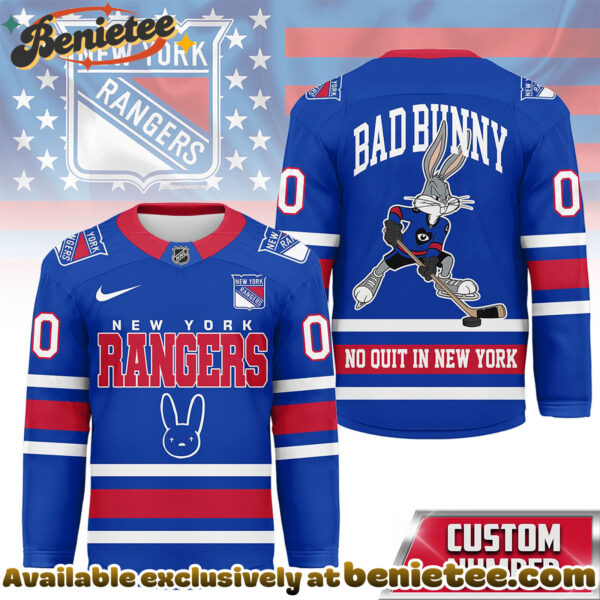 New York Rangers Premium NHL Bad Bunny Hockey Jersey NY