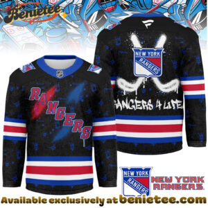 New York Rangers Premium NHL Graffiti My Team 4 Life Hockey Jersey