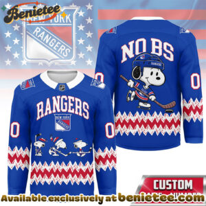 New York Rangers Premium NHL Snoopy Personalized Hockey Jersey