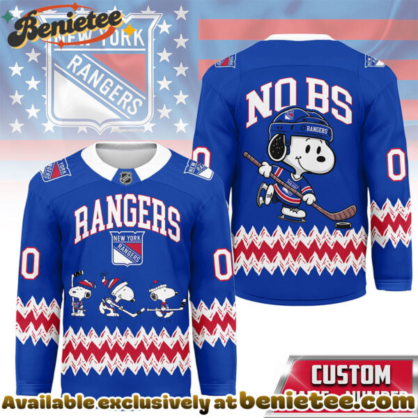 New York Rangers Premium NHL Snoopy Personalized Hockey Jersey