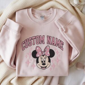 Embroidered Minnie Mouse Sweatshirt,  Custom Minnie Mouse Birthday Shirt, Disneyland Sweatshirt, Family Matching Shirt, Disney Trip Shirt
