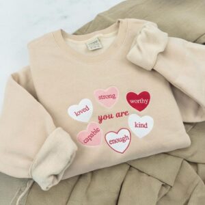 Embroidered Valentine Heart Sweatshirt