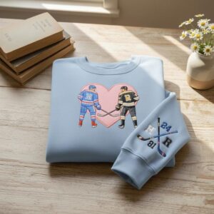 Embroidered Hockey Sweatshirt, Hockey Romance LGBT Hockey Fan Gift Heated Movie Rivalry Shirt, Gift For Christmas