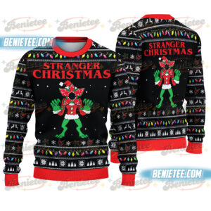 Stranger Ugly Christmas Sweatshirt, Funny Demogorgon Xmas Sweater, Upside Down Christmas Shirt, Ugly Christmas Sweater Party Gift
