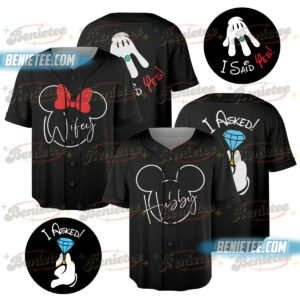 Personalized Disney Minnie And Mickey Baseball Jersey, Minnie Mouse Jersey Shirt, Disneyland Baseball Team