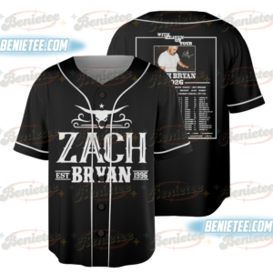 Zach Bryan With Heaven On Tour 2026 Baseball Jersey, Zach Bryan Jersey, Zach Bryan Country Music