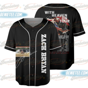 Zach Bryan With Heaven On Tour 2026 Baseball Jersey, Zach Bryan Country Music Jersey, Zach Bryan Fan Gift
