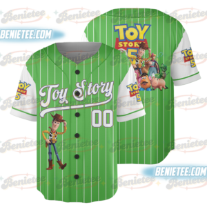 Toy Story Group Baseball Jersey, Personalized Pixar Characters Striped Shirt