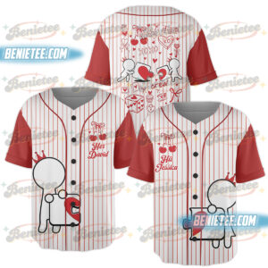 Custom Couple Baseball Jersey, Gift For Lover, Anniversary Jersey, Valentine's Day Gift Ideas