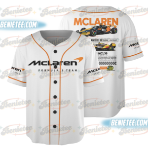 McLaren F1 Race Team Baseball Jersey, Norris & Piastri, Motorsport Apparel