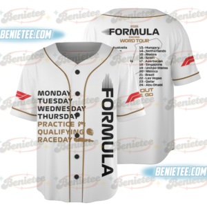 2026 F1 Race Calendar Baseball Jersey: Formula 1 Motorsport Fan Shirt