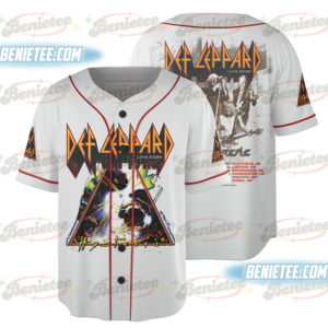 Retro Def Leppard Baseball Jersey, Def Leppard Hysteria 1988 Tour Jersey