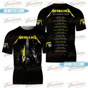 Metallica 3D Skull Graphic Shirt – Heavy Metal Baseball Jersey