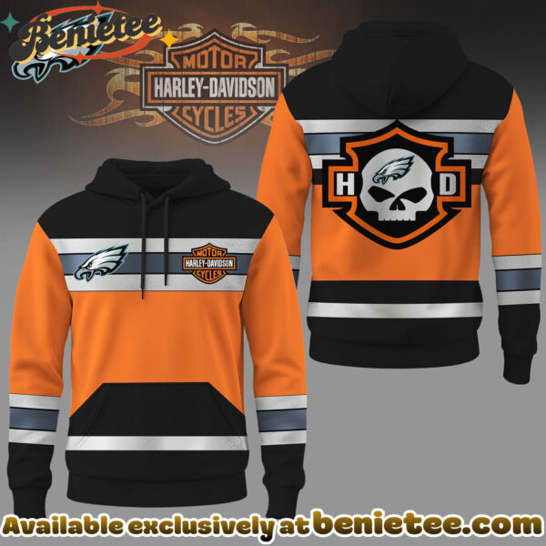 Philadelphia Eagles Premium NFL Harley-Davidson High Visibility 3D Hoodie, Sweatshirt, Tshirt