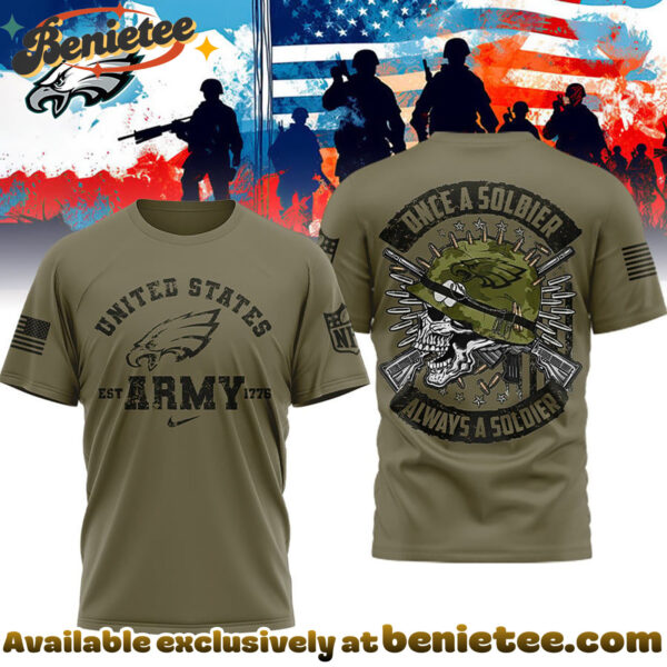 Philadelphia Eagles Premium NFL Once A Soldier Always A Soldier 3D Shirt, Hoodie, Sweatshirt