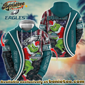 Philadelphia Eagles x The Grinch Christmas Football Hoodie Limited Edition-3D Unisex Hoodie