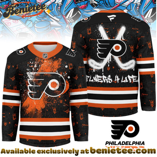 Philadelphia Flyers Premium NHL Graffiti My Team 4 Life Hockey Jersey