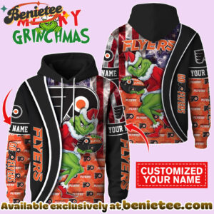 Philadelphia Flyers x The Grinch Christmas Hockey Hoodie Limited Edition-3D Unisex Hoodie