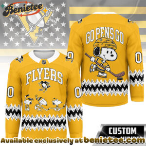 Pittsburgh Penguins Premium NHL Snoopy Personalized Hockey Jersey
