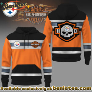 Pittsburgh Steelers Premium NFL Harley-Davidson High Visibility 3D Hoodie, Sweatshirt, Tshirt