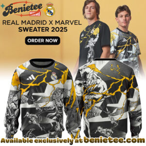 Real Madrid Warm Fleece Jersey Marvel WhiteBlack Edition