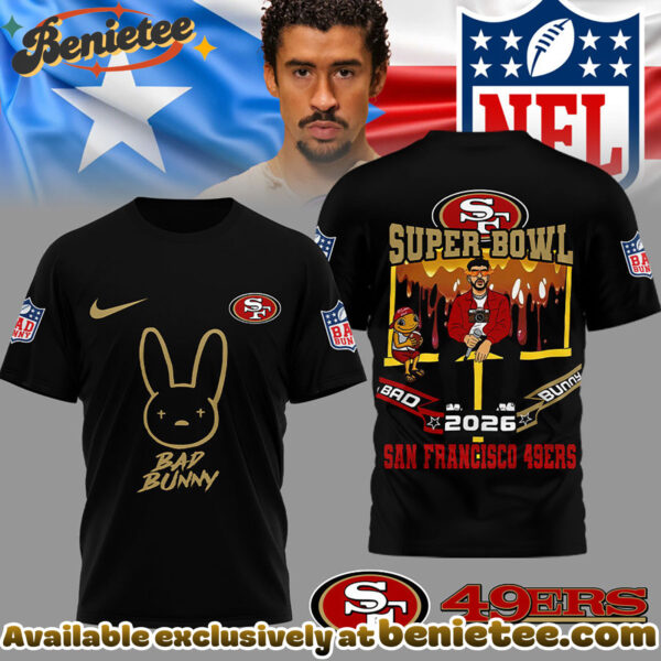 San Francisco 49ers Premium NFL Bad Bunny Super Bowl 3D Shirt