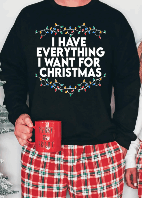 I Have Everything I Want For Christmas Shirt, It's Me I'm Everything Shirt,Couple Matching Sweater,Xmas Party Couple Tee,Funny Christmas Tee