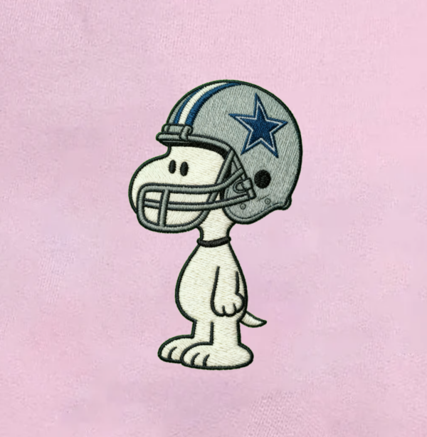 Dallas Cowboys Embroidered Shirt, Snoopy Football Helmet Embroidered Shirt