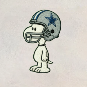Dallas Cowboys Embroidered Shirt, Snoopy Football Helmet Embroidered Shirt