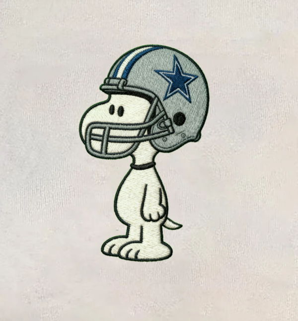 Dallas Cowboys Embroidered Shirt, Snoopy Football Helmet Embroidered Shirt
