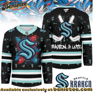 Seattle Kraken Premium NHL Graffiti My Team 4 Life Hockey Jersey