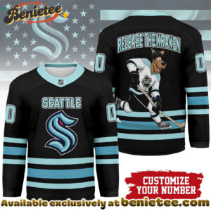 Seattle Kraken Premium NHL Scooby Doo Personalized Hockey Jersey