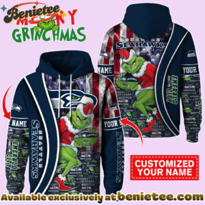 Seattle Seahawks x The Grinch Christmas Football Hoodie Limited Edition-3D Unisex Hoodie