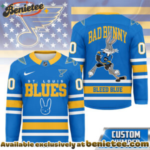 St Louis Blues Premium NHL Bad Bunny Hockey Jersey NY