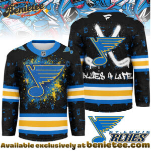 St Louis Blues Premium NHL Graffiti My Team 4 Life Hockey Jersey