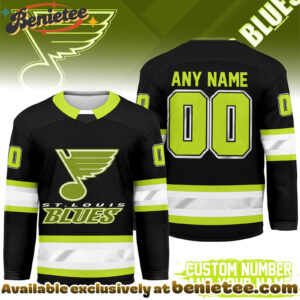 St Louis Blues Premium NHL Hi-Vis Hockey Spirit Custom Name and Number Jersey