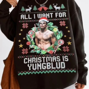 Yungblud Sweatshirt For Christmas, All I want for Christmas is yungblud