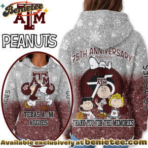 Texas AM Aggies Premium NCAA Peanuts Anniversary 3D Waffle Hoodie, Sweatshirt, Tshirt HI
