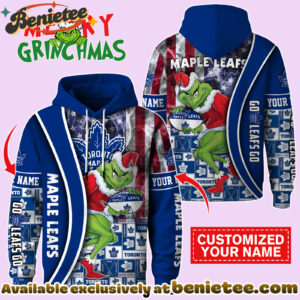 Toronto Maple Leafs x The Grinch Christmas Hockey Hoodie Limited Edition-3D Unisex Hoodie