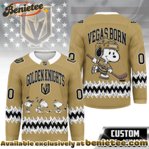 Vegas Golden Knights Premium NHL Snoopy Personalized Hockey Jersey