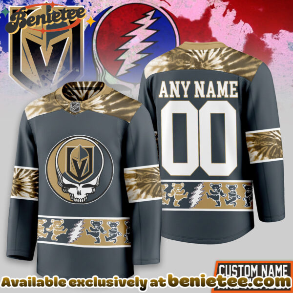 Vegas Golden Knights Premium NHL Tie-Dye Skull Hockey Jersey