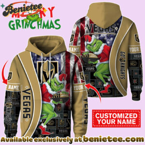 Vegas Golden Knights x The Grinch Christmas Hockey Hoodie Limited Edition-3D Unisex Hoodie