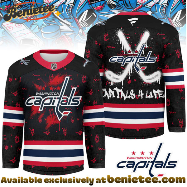 Washington Capitals Premium NHL Graffiti My Team 4 Life Hockey Jersey