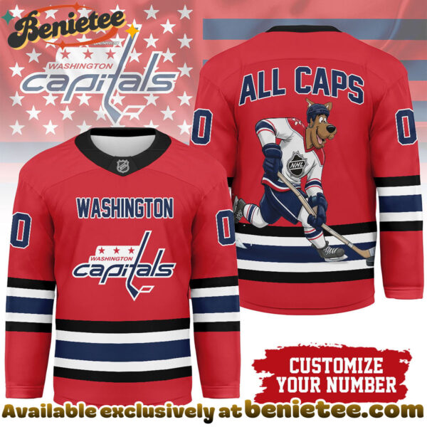 Washington Capitals Premium NHL Scooby Doo Personalized Hockey Jersey