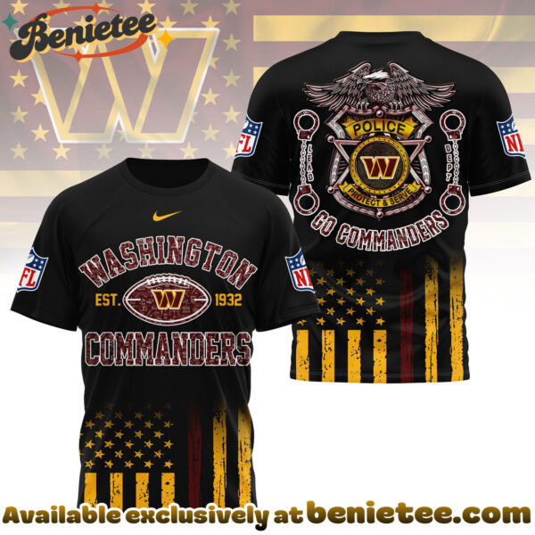 Washington Commanders Premium NFL Law Enforcement Tribute 3D Shirt
